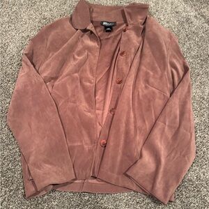 Brown Button-Up Suede Jacket